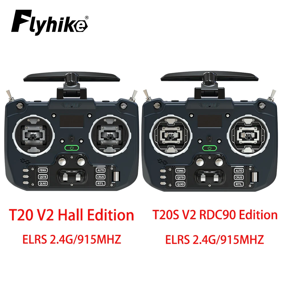 Front view of the Jumper T20 V2 radio transmitter highlighting its controls and display.